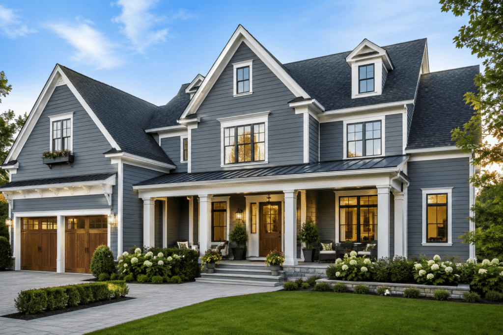 A hardie plank siding home with fresh paint in Charlotte, NC.