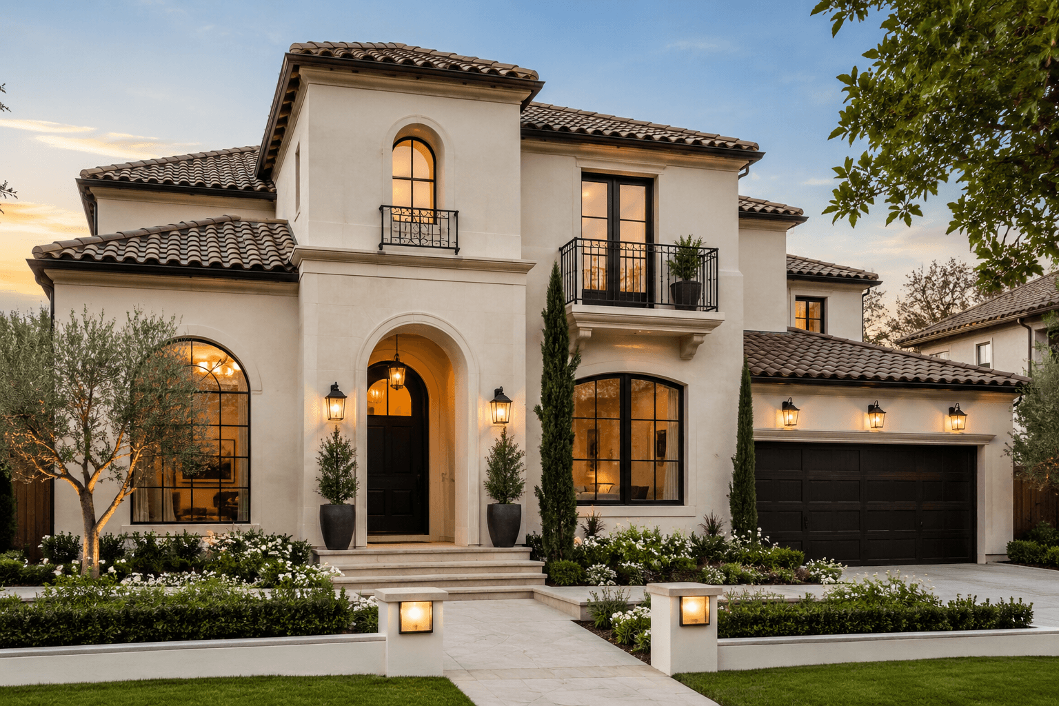 A stucco home in Charlotte with a new exterior paint job.