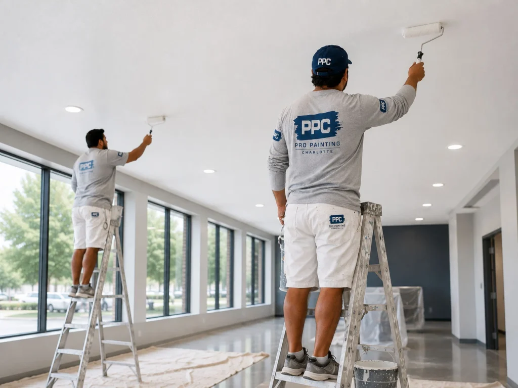 Painting the ceiling in a large home